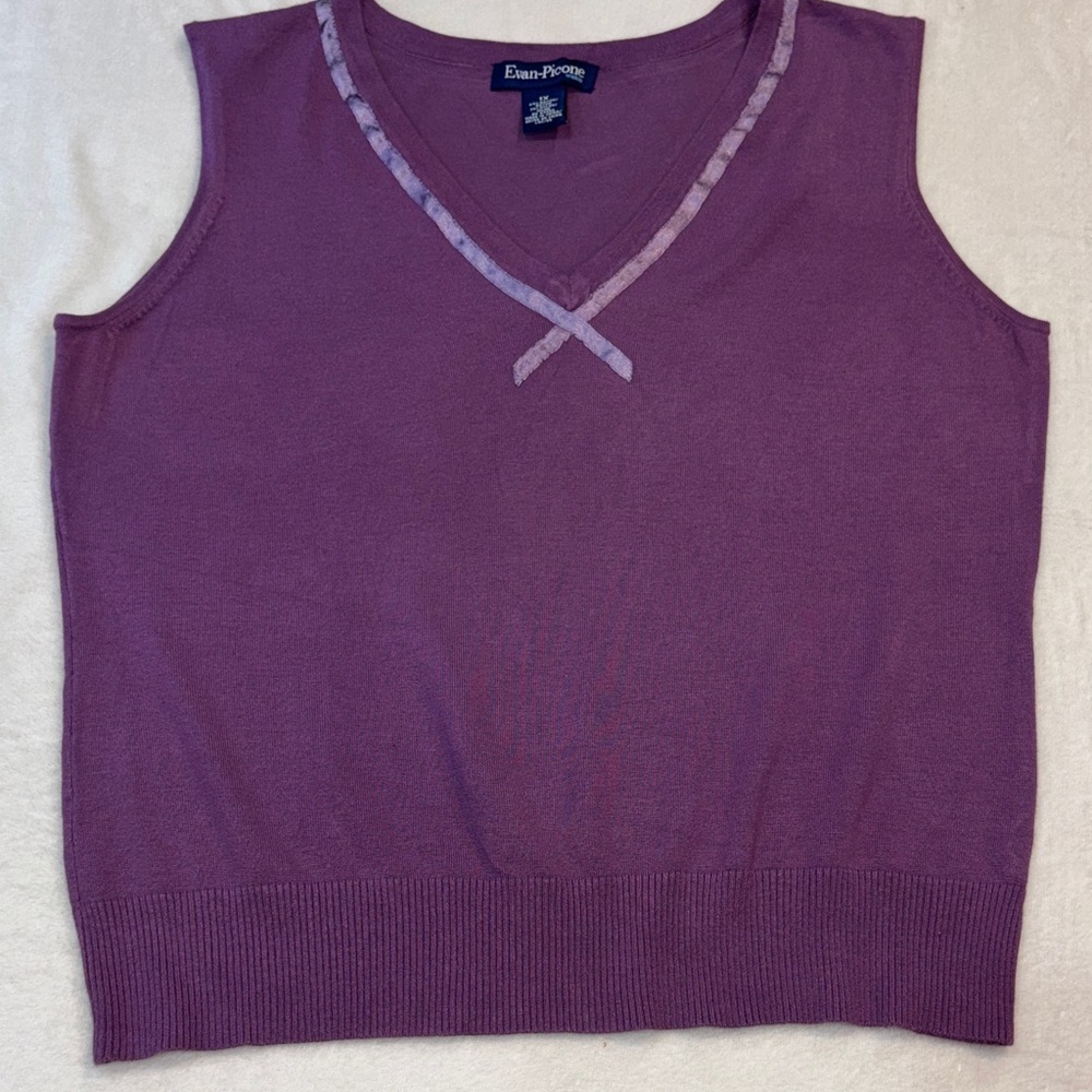 Vintage Evan Picone Purple Off-the-Shoulder Sweater